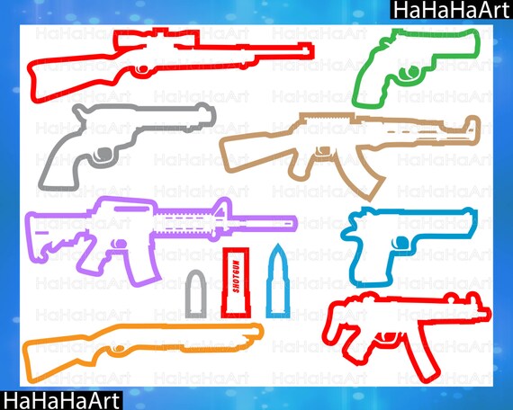 Download Guns Color Monogram Outline Cutting Files Svg Png Jpg Eps Etsy