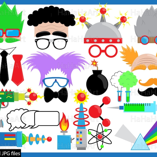 Crazy Lab Props - Cutting Files SVG JPG Digital Graphic Design Instant Download Commercial Use Photo Booth Party Funny Fun (00560c)