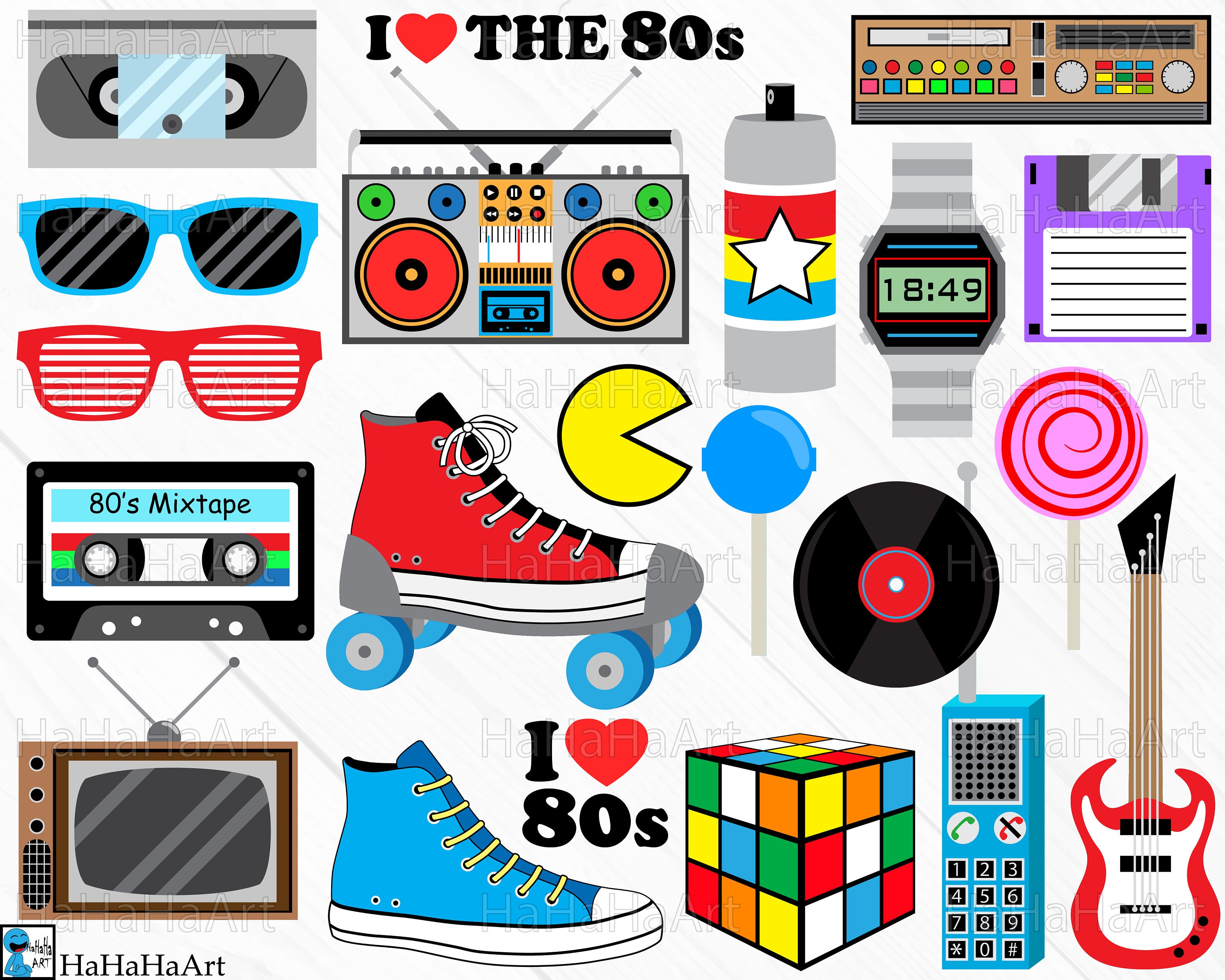 I Love the 80s Clipart / Cutting Files Svg Png Jpg Dxf Eps - Etsy UK