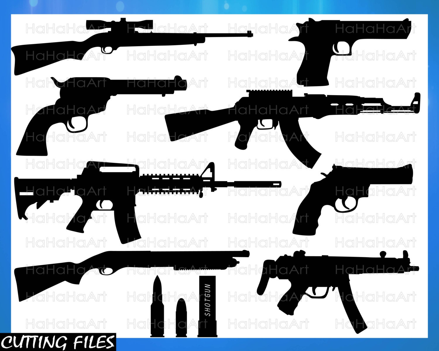 Download Guns Monogram Cutting Files Svg Png Jpg Eps Dxf Digital | Etsy