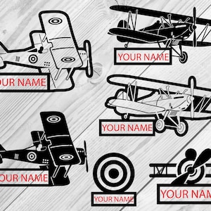 Split Old Planes Monogram - Clipart / Cutting Files Svg Pdf Png Jpg Eps Dxf Digital Graphic Design Instant Download Commercial Use (00984c)