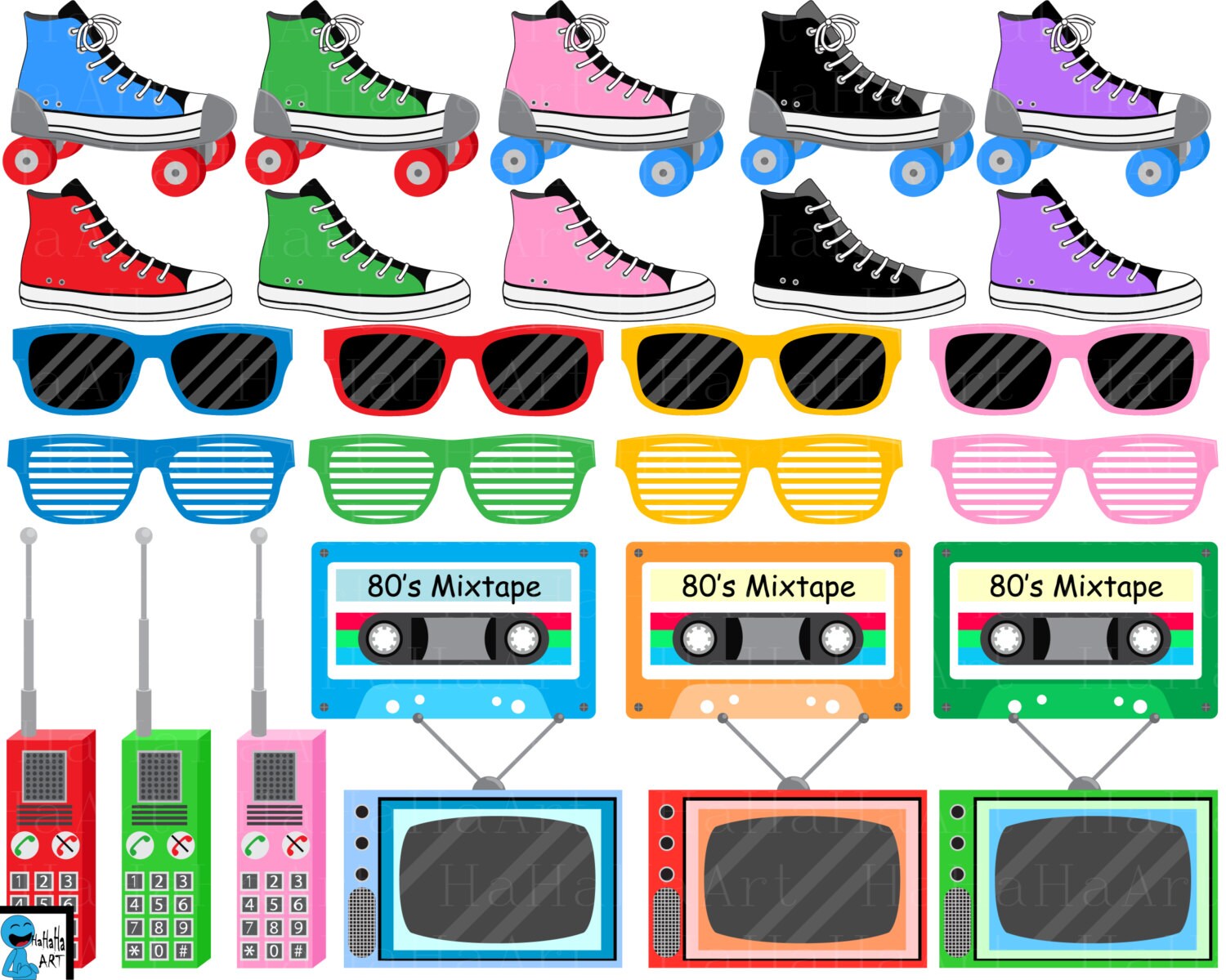 I Love the 80s V1 Digital Clipart Clip Art Graphics - Etsy