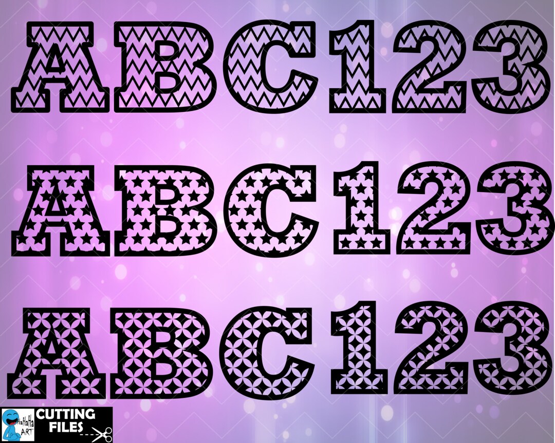 Pattern Letters Svg Black Pattern Alphabet SVG: V1 Cutting Files (digital Download) - Etsy