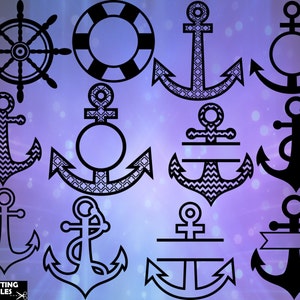 Anchor Ver.2 - Arquivos de corte digital, Svg Eps Png Dxf, Máquina de corte e vinco, Design gráfico Uso comercial pessoal Download instantâneo (00169c)