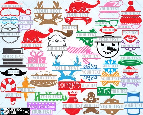Download Monogram Split Christmas Cutting Files Digital SVG EPS PNG | Etsy