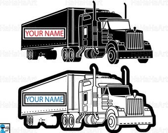 Split Truck 18 Wheeler - Clipart / Cutting Files Svg Pdf Png Jpg Eps Dxf Digital Graphic Design Instant Download Commercial Use (00996c)