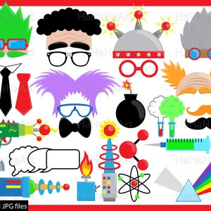 Gek Lab Props - ClipArt PDF JPG digitale grafisch ontwerp commercieel gebruik Instant Download Clip Art Prop Photo Booth grappige partij Hat (00230)