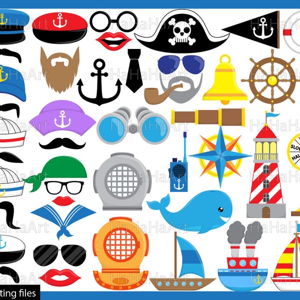 The Nautical Props - Cutting Files SVG JPG Digital Graphic Design Instant Download Commercial Use Photo Booth Party Funny Fun (00284c)