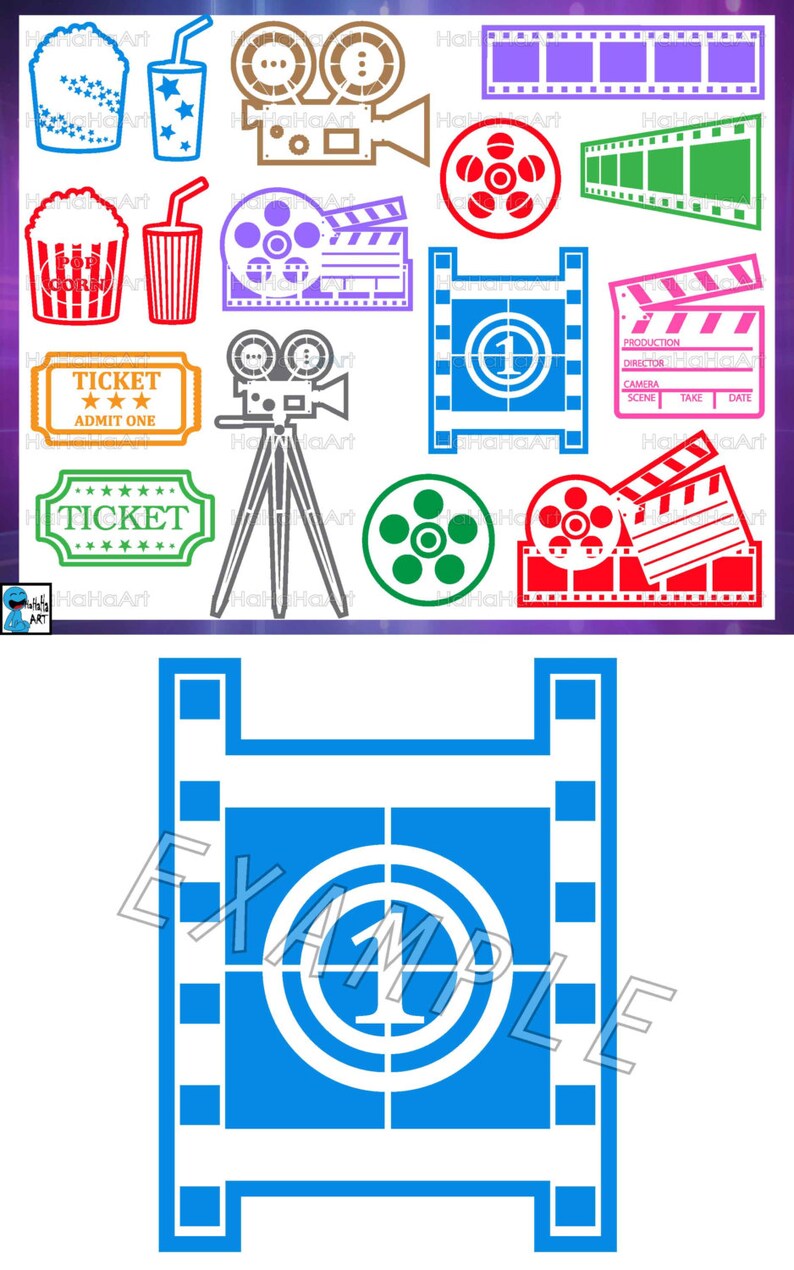 Download Cool Cinema Monogram Color Cutting Files Svg Png Jpg Eps ...
