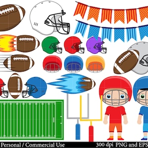American football Set Clipart - Digital Clip Art Graphics, Personal, Commercial Use - 39 PNG images (00103)