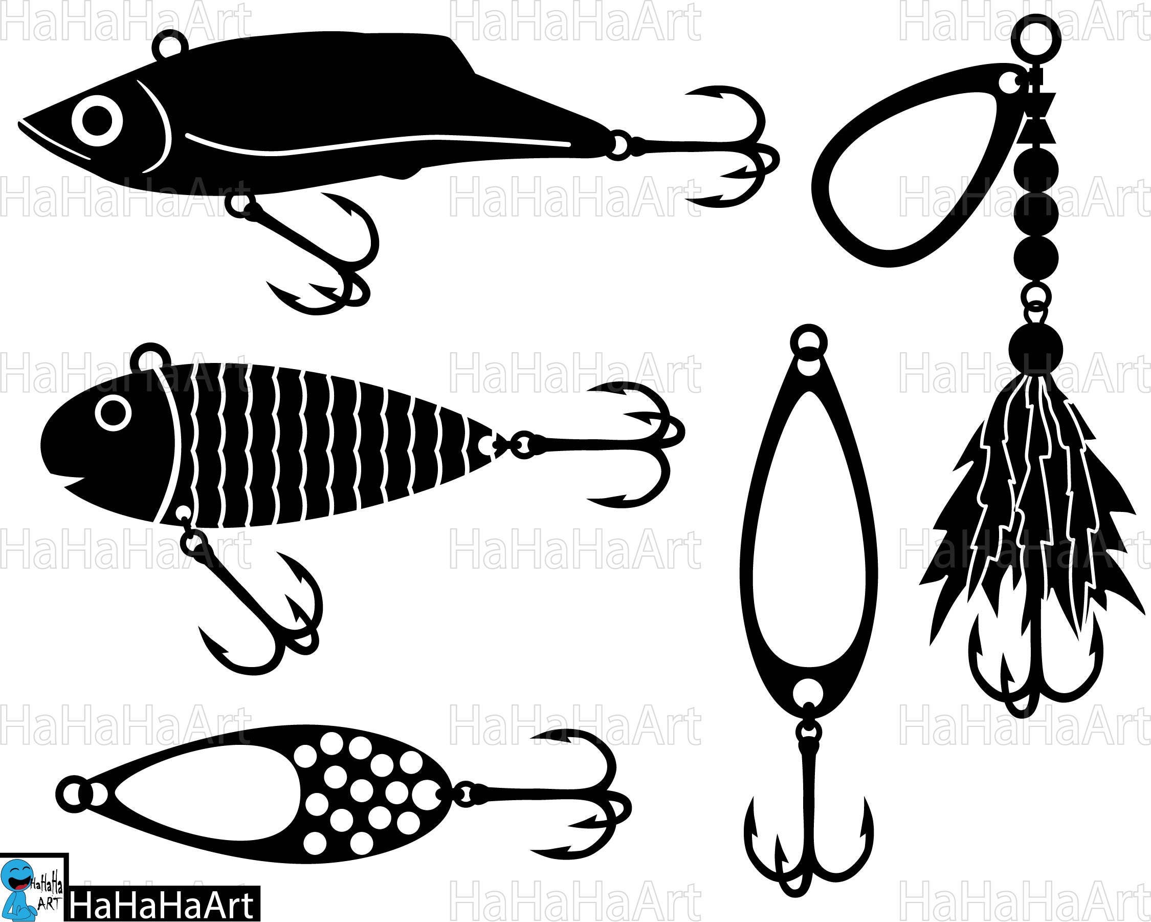 Fishing baits lures monogram - Clipart / Cutting Files svg png jpg dxf eps  digital graphic design Instant Download Commercial Use 01060c