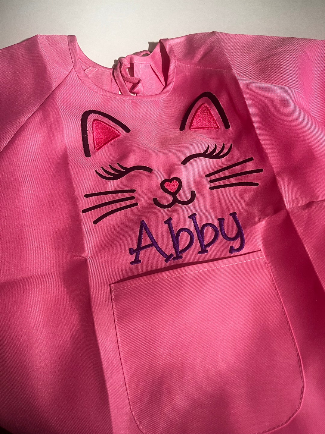 Personalized Cat Art Smock Kids Art Smock Personalized Kids Etsy