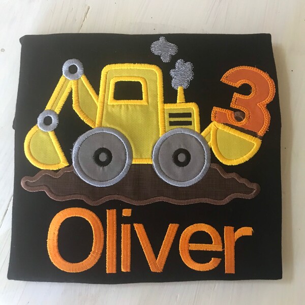Construction birthday shirt, backhoe truck birthday shirt, construction party, construction truck, construction truck birthday shirt