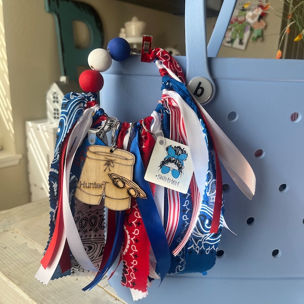 Swim mom bogg tassle, bogg keychain, boys waterpolo bogg bag tassle, waterpolo mom, swim team mom, Bogg Bags