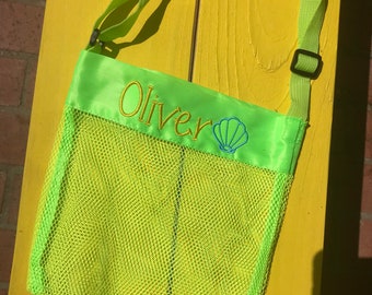 Persoanlized Seashell bag, Personalized rock collection bag, Mesh bag, Seashell collection bag, Kindness bag, Rock Collection bag