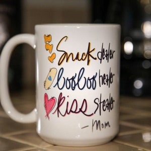 Snack Dealer Boo Boo Healer Kiss Stealer - Engraved Steel Tumbler, Funny  Mom Travel Mug, Mom Mug