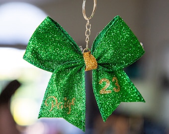 Cheer bow keychain, Mini Cheer bow Keychain, Cheer bow keychain, Cheer Keychain, Senior night keychain, Varsity Cheer Keychain