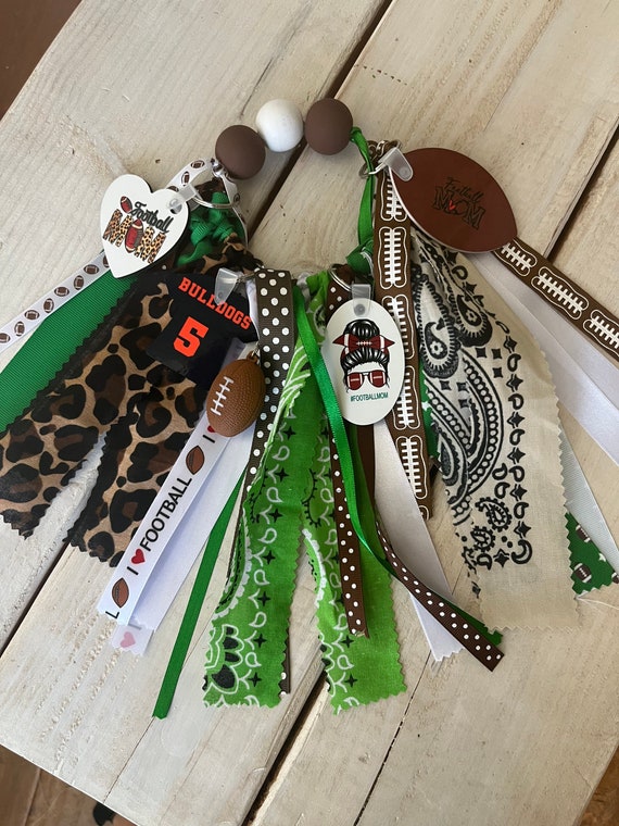 Leopard Animal Print Monogram Ribbon Tassel Keychain, Bogg Bag Accessory