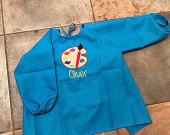 Personalized Art Smock, Kids smock, personalized kids apron, personalized kids art smock, paint smock, art smock, kids art smock