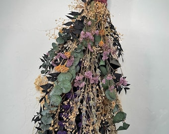 Escoba de bruja rústica decorativa hecha a mano - Escoba de bruja