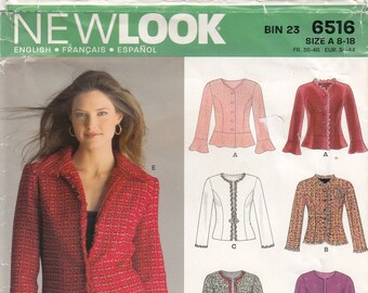 N6516 New Look Misses Jacket Lined sewing pattern size 8-10-12-14-16-18 sewing pattern