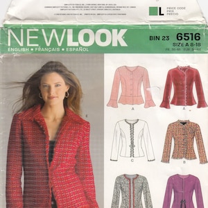 N6516 New Look Misses Jacket Lined sewing pattern size 8-10-12-14-16-18 sewing pattern image 1