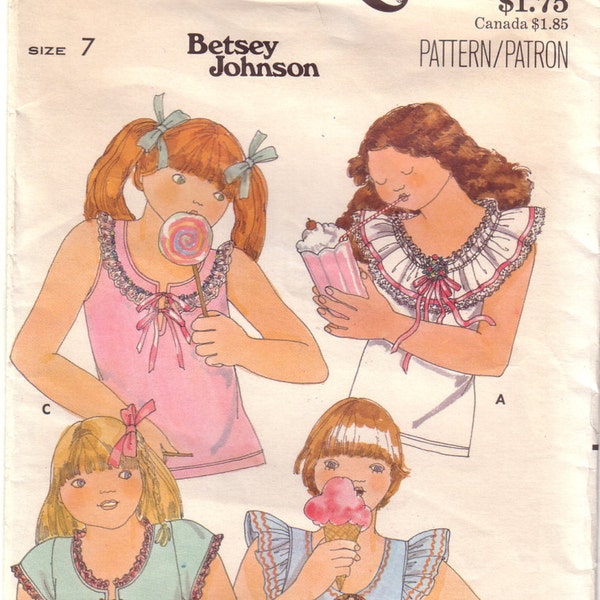 B5941 Vintage Girls' tops Stretch Knit Butterick Betty Johnson 5941 girls' 7 sewing pattern