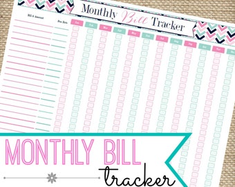 Monthly Bill Organizer INSTANT DOWNLOAD Printable PDF, Expense Tracker, Money Management, Financial Organizer, Monthly Bill Planner, Tracker