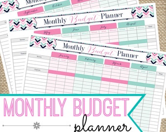 Monthly Budget Printable Planner INSTANT DOWNLOAD PDF, Expense Tracker, Budget Printable, Budget Organizer, Financial Printables, Finances