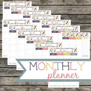 Monthly Planner. Instant Download PDF. 14 pages. 8.5x11. 2015. Paper organization. Yearly planner. Geometric design