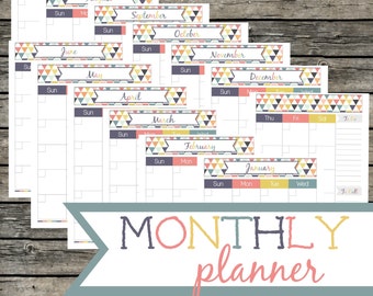 Monthly Planner. Instant Download PDF. 14 pages. 8.5x11. 2015. Paper organization. Yearly planner. Geometric design