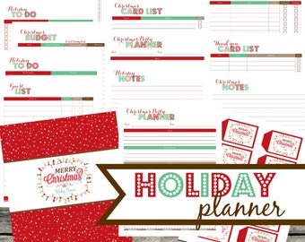 Holiday Planner PDF Instant Download. Christmas Planner. 81/2x11. 15 Pages. Holiday Planning Kit. Gift Tags. Party Planner. To Do List.