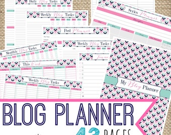 Blog Planner 43 Pages INSTANT DOWNLOAD PDF, Blog Organizer, Blog Management, Post Organizer, Statistics Tracker Blog Series Planner Blogging