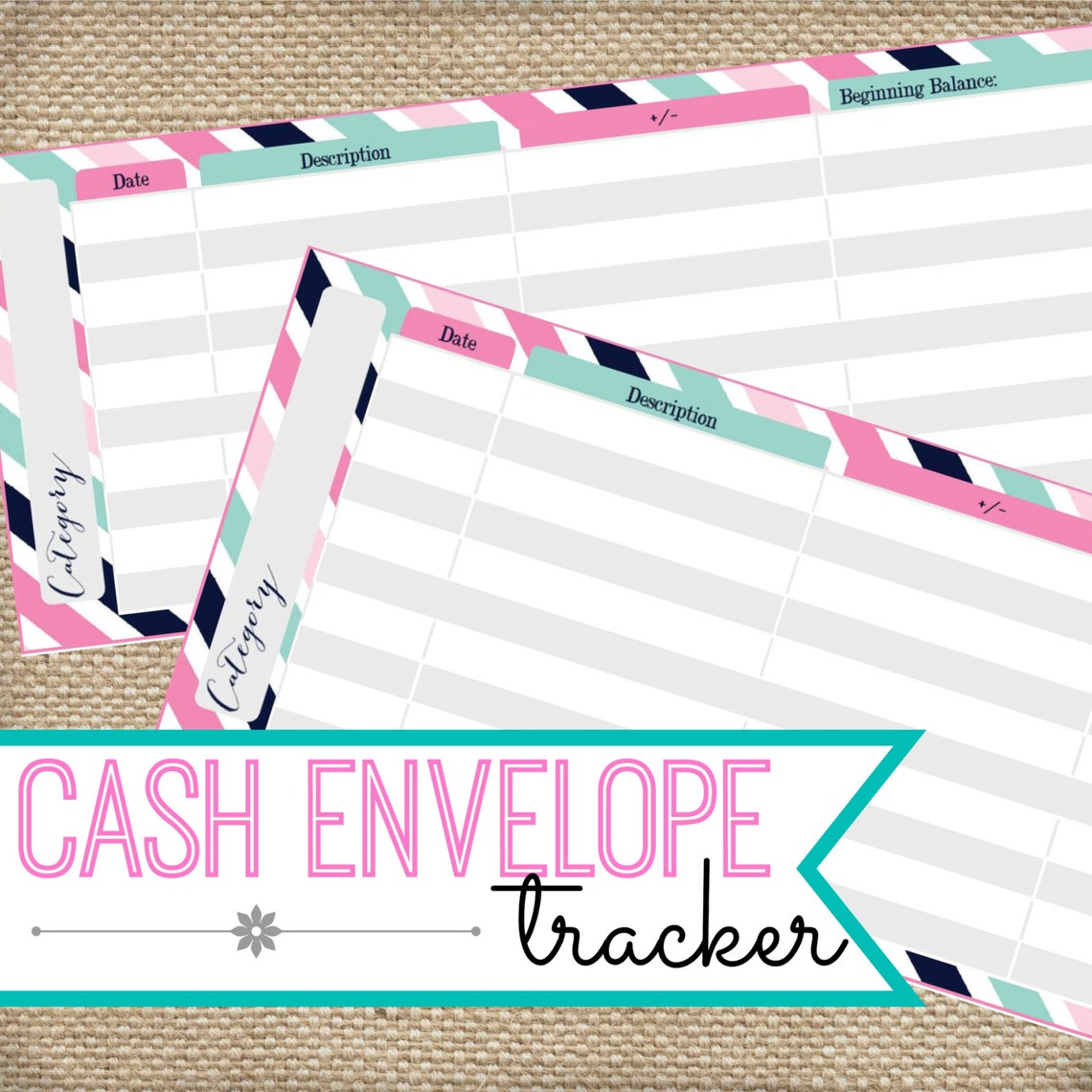 Printable Cash Envelope System Tracker Log INSTANT DOWNLOAD Printable
