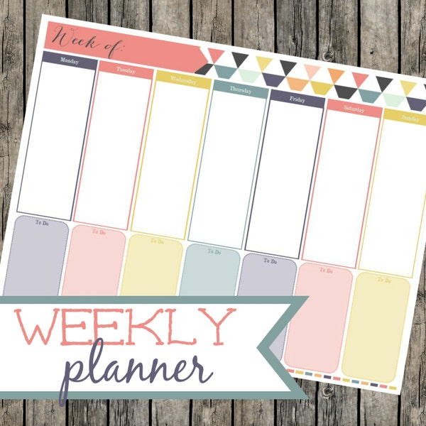 Weekly Planner. Weekly To Do List. Time Blocking. Weekly Organizer. Printable PDF. Time Management. Weekly Goals. Instant Download