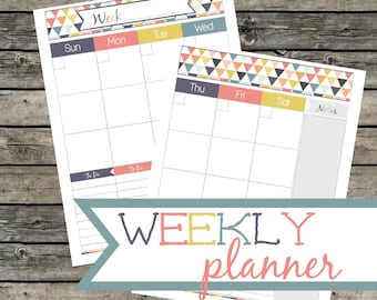 Weekly Planner, To Do List, and Notes Instant Download PDF. 8.5x11. Paper organization. 2014-2015 planner. Geometric design
