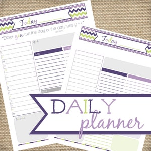 デイリープランナー。デイリーオーガナイザー。To Do リスト。デイリーアジェンダ。デイリードケット。デイリースケジュール。即時ダウンロード。印刷可能な PDF。シェブロン