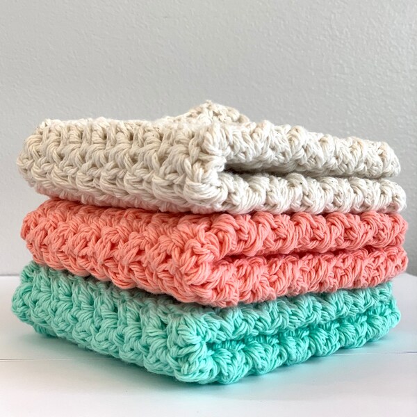 Hand Knit Wash Cloth | Cotton | All Natural | Dish Cloth | Spa Cloth | Handmade Washcloth | Made in Michigan | Eco Friendly