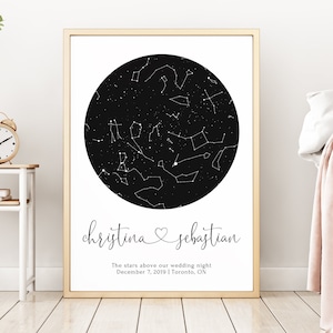 Regalo personalizado para recién casados con nombres, regalo personalizado para el día de la boda para amigos, para la pareja, para la novia, del novio, de los padres, mapa estelar