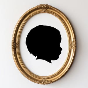 Custom Silhouette Portrait from Photo: vintage baby and kid print for family gallery wall