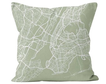 54 colors New York city map throw pillow cover, New York decor, New York gifts pride, New York new home missing moving gift