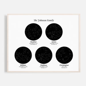 5 Mappa Stellare Personalizzata per la Posizione dei Bambini, Regalo per la Festa del Papà, Cielo Notturno per la Famiglia, Regalo per l'Anniversario di Matrimonio per Moglie, Marito, Papà, Mamma, Scarica