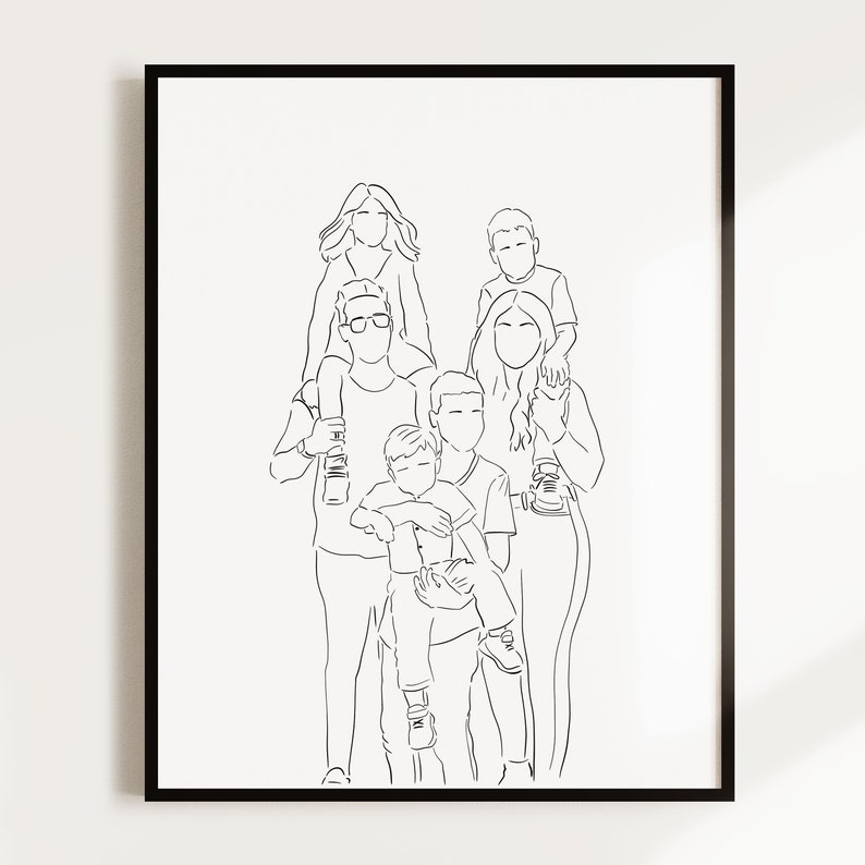 Custom Valentine's Day Gift for him or her, personalized Line Drawing Portrait, Custom Couple Portrait from Photo, Best gift for boyfriend image 8