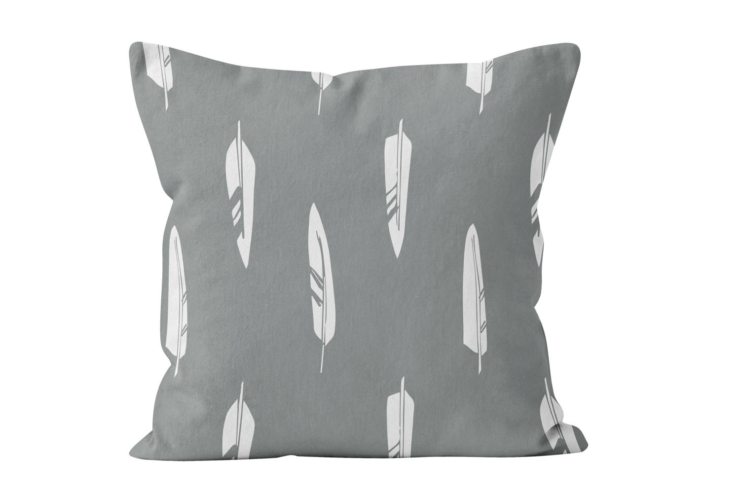 Gray Feathers Pillow Cover grey pillow gray pillow rustic Etsy