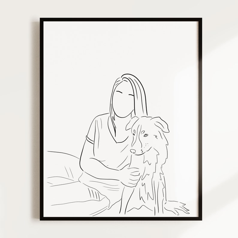 Custom Valentine's Day Gift for him or her, personalized Line Drawing Portrait, Custom Couple Portrait from Photo, Best gift for boyfriend image 7