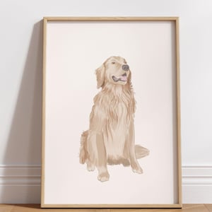 Golden Retriever Dog Print for Golden Retriever Nursery Wall Decor, Printable Golden Retriever Mom Last Minute Gift, Dog lover Poster
