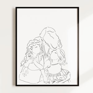 Custom Valentine's Day Gift for him or her, personalized Line Drawing Portrait, Custom Couple Portrait from Photo, Best gift for boyfriend image 9