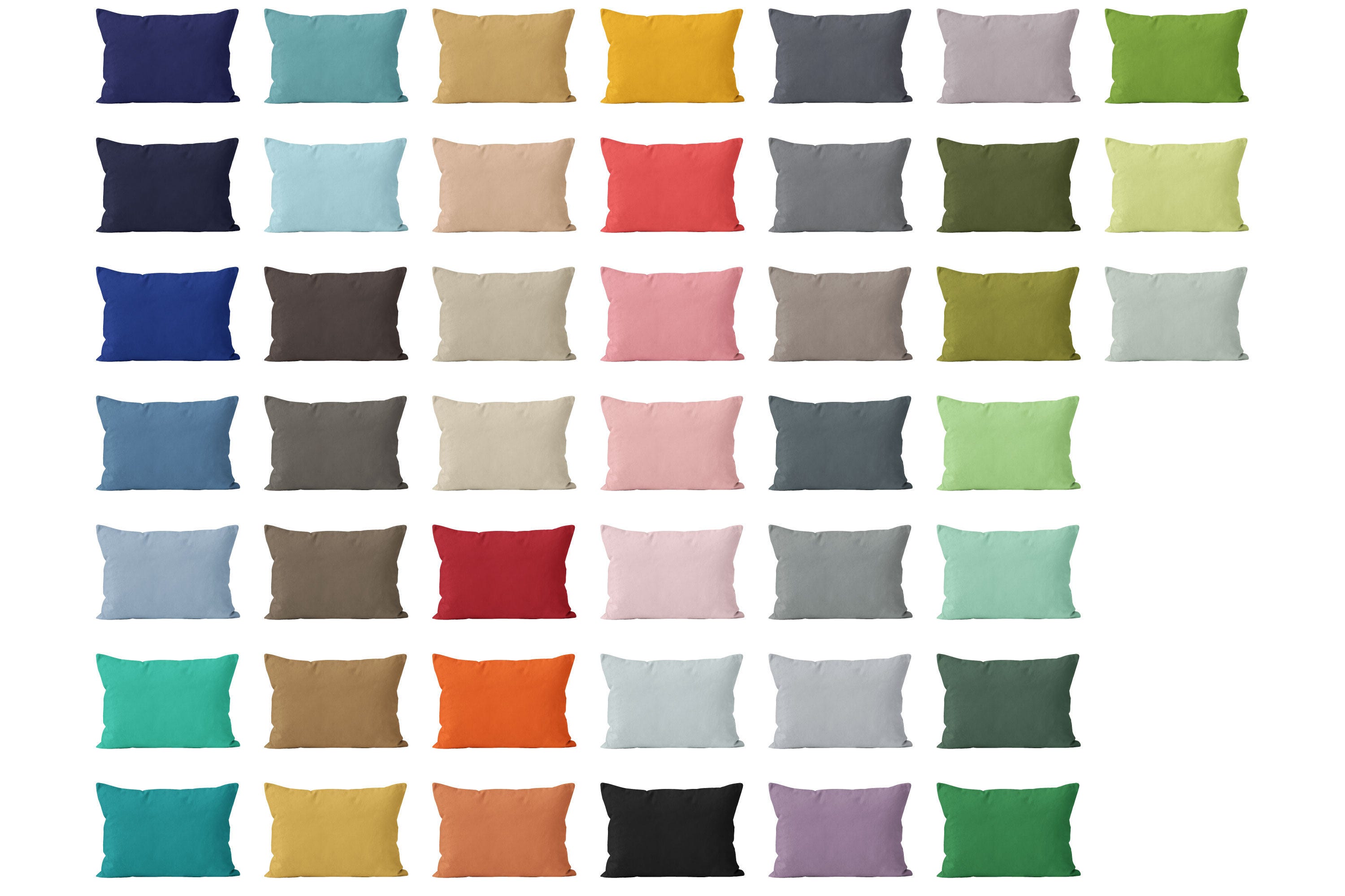 Solid Lumbar Pillow Cover 20x14 54 colors available Etsy