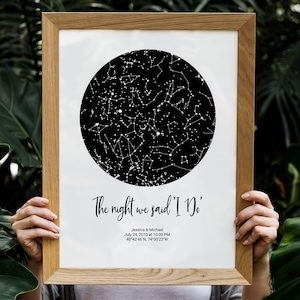 Regali per il 10° anniversario per uomo Stampa mappa stellare personalizzata per coppie 1 2 3 4 5 anni regalo di anniversario per marito moglie regalo dell'ultimo minuto