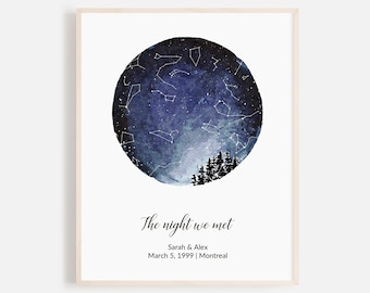 Custom Star Map Print: Personalized Night Sky Gift